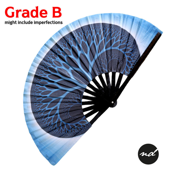 GRADE B Blue Tree Hand Fan