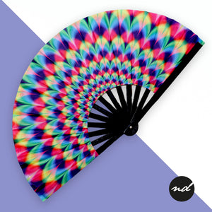 Blurred Rainbow Rays UV Hand Fan