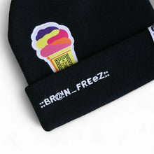 Load image into Gallery viewer, ::BR@!N-FREEZ:: Black Patch + Embroidered Beanie