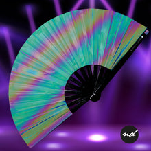 Load image into Gallery viewer, Chroma Glow Reflective Hand Fan