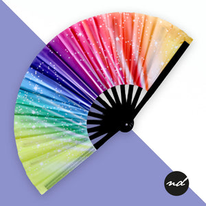Dreamy Rainbow UV Hand Fan