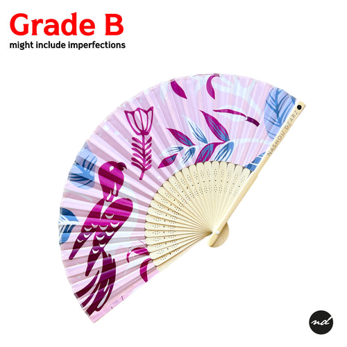 GRADE B Floral Feather Purse Hand Fan