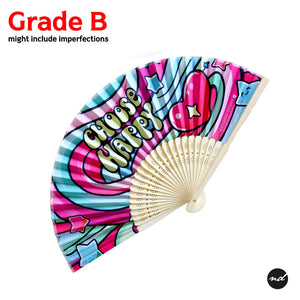 GRADE B Choose Happy Purse Hand Fan