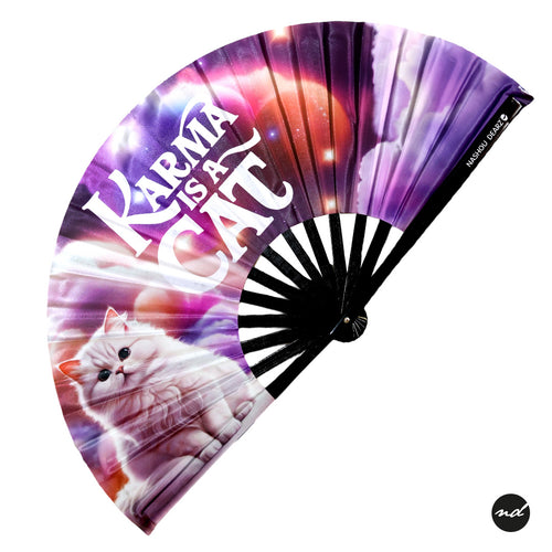 KARMA IS A CAT Hand Fan