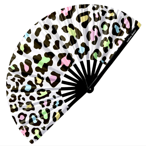 Neon Safari UV Glow Hand Fan