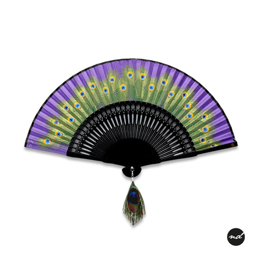 Peacock Opulence Plum Shadow Purse Hand Fan