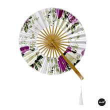 Load image into Gallery viewer, Yamato Style Japanese Blossom in Purple and Green Purse Hand Fan