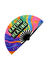 Load image into Gallery viewer, Raving is Healing UV GLOW XL Hand Fan
