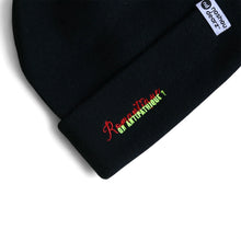Load image into Gallery viewer, Romantique//Antipathique Black Embroidered Beanie