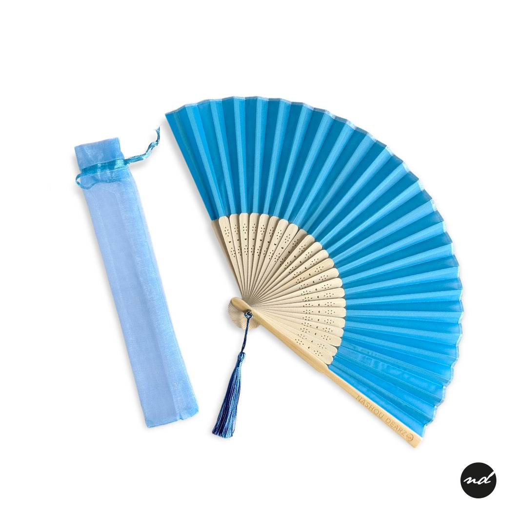 Vibrant Plain Colored Purse Hand Fan