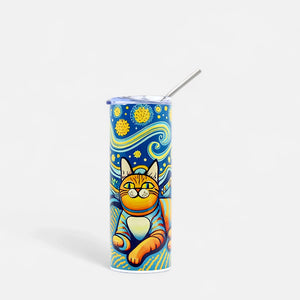 Starry Feline Serenade Stainless Steel Tumbler