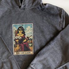 Load image into Gallery viewer, The Cat Lady Tarot Washed Hoodie