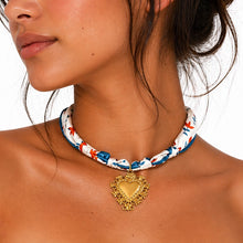 Load image into Gallery viewer, Vintage Bloom Heart Bandana Charm Necklace
