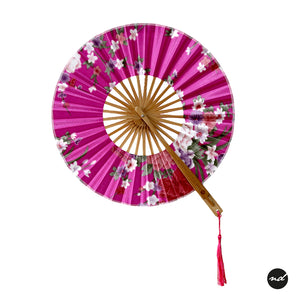 Yamato Style Japanese Blossom in Violet Purse Hand Fan