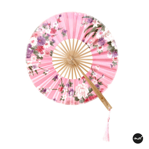 Yamato Style Japanese Blossom in Pink Purse Hand Fan