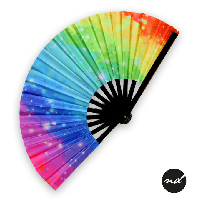 Rainbow Mist Dance UV Hand Fan