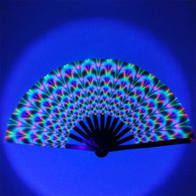 Load image into Gallery viewer, Blurred Lines Rave UV Hand Fan