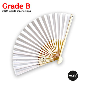GRADE B Plain White Purse Hand Fan