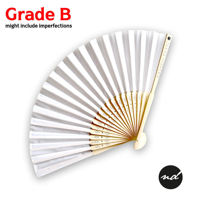 GRADE B Plain White Purse Hand Fan